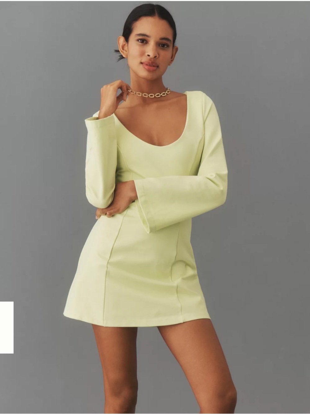 Maeve Long Sleeve Scoop Neck Mini Dress